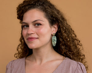 Buy Online Premium Quality Plant Earrings For Plant Lover - Plant Lady Gift - Watercolor Leaf Earrings, Urban Jungle Life