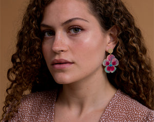 Buy Online Premium Quality Plant Earrings For Plant Lover - Plant Lady Gift - Happy Orchid Earrings - Hypoallergenic Ecological Earrings - Urban Jungle Life