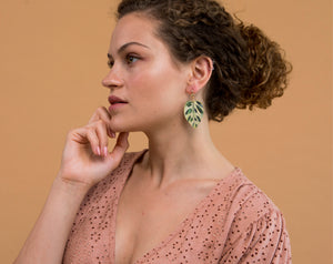 Buy Online Premium Quality Plant Earrings For Plant Lover - Plant Lady Gift - Calathea Earrings, Urban Jungle Life