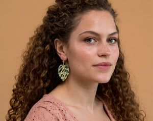 Buy Online Premium Quality Plant Earrings For Plant Lover - Plant Lady Gift - Calathea Earrings, Urban Jungle Life