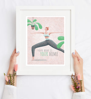 Buy online Premium Quality Yoga Girl & Plants Art Print - Urban Jungle Life