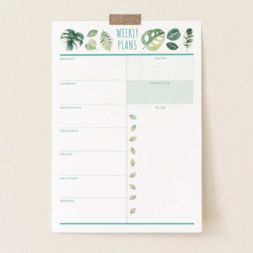 Weekly Leaves Planner Printable - Urban Jungle Life