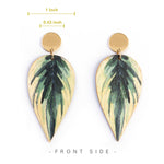 Buy Online Premium Quality Plant Earrings For Plant Lover - Plant Lady Gift - Watercolor Leaf Earrings, Urban Jungle Life