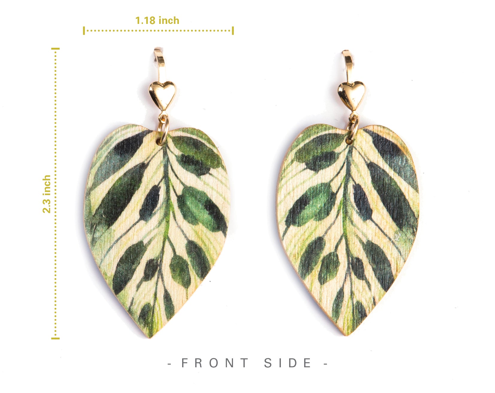 Buy Online Premium Quality Plant Earrings For Plant Lover - Plant Lady Gift - Calathea Earrings, Urban Jungle Life