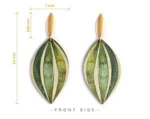 Buy Online Premium Quality Plant Earrings For Plant Lover - Plant Lady Gift - Watercolor Leaf Earrings, Urban Jungle Life