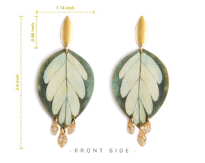 Buy Online Premium Quality Plant Earrings For Plant Lover - Plant Lady Gift - Leaf Shape with Swarovski Crystals,Earrings, Urban Jungle Life