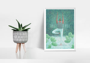 Buy online Premium Quality Yoga Guy & Plants Art Print - Urban Jungle Life