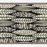 Buy online Premium Quality B&W African Style Leaves Cotton Woven Blanket - Urban Jungle Life