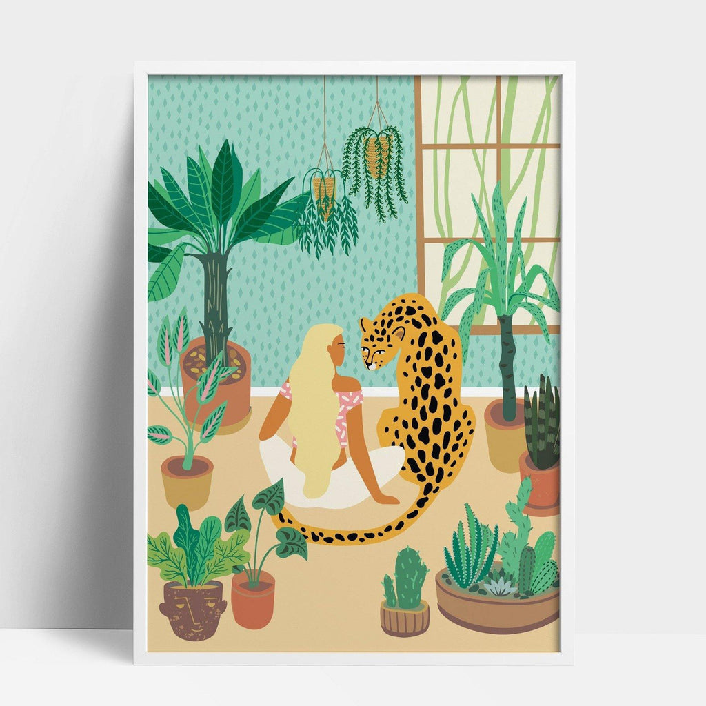 Buy online Premium Quality Plant Lady & Tiger Art Print - Urban Jungle Life