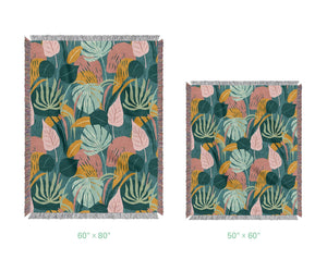 Tropical Pattern Cotton Woven Blanket - Urban Jungle Life