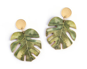 Buy Online Premium Quality Plant Earrings For Plant Lover And Nature Lover - Plant Lady Gift - Monstera Leaf Earrings - Statement Earrings - Hypoallergenic Ecological Earrings - Urban Jungle Life