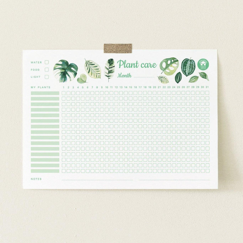 Plant Care Tracker Printable - Urban Jungle Life