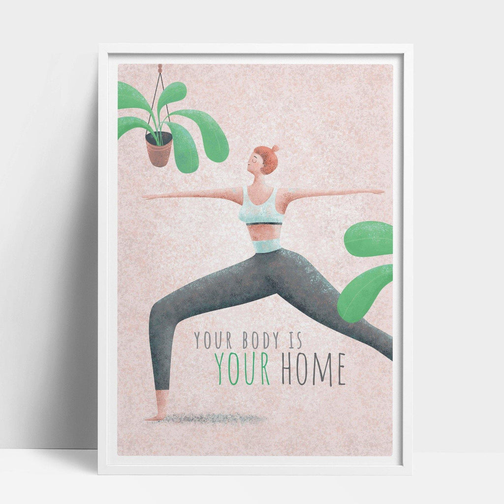 Buy online Premium Quality Yoga Girl & Plants Art Print - Urban Jungle Life