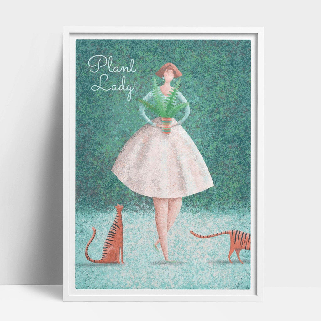 Buy online Premium Quality Plant Lady & Cats Art Print - Urban Jungle Life